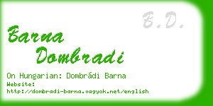 barna dombradi business card